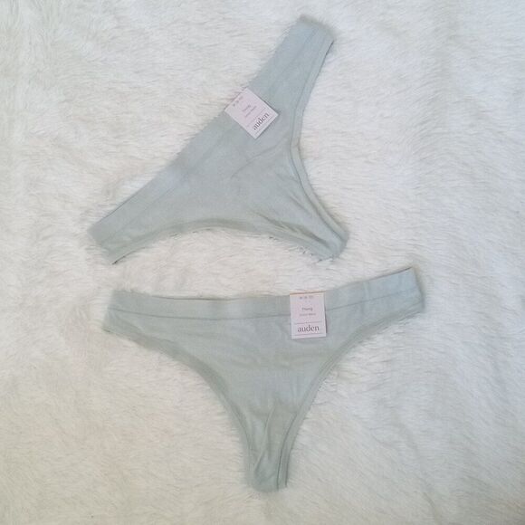 Other - 2 - Auden Women's Cotton Blend Thong Underwear Panties (Size M/8-10) Green - NEW